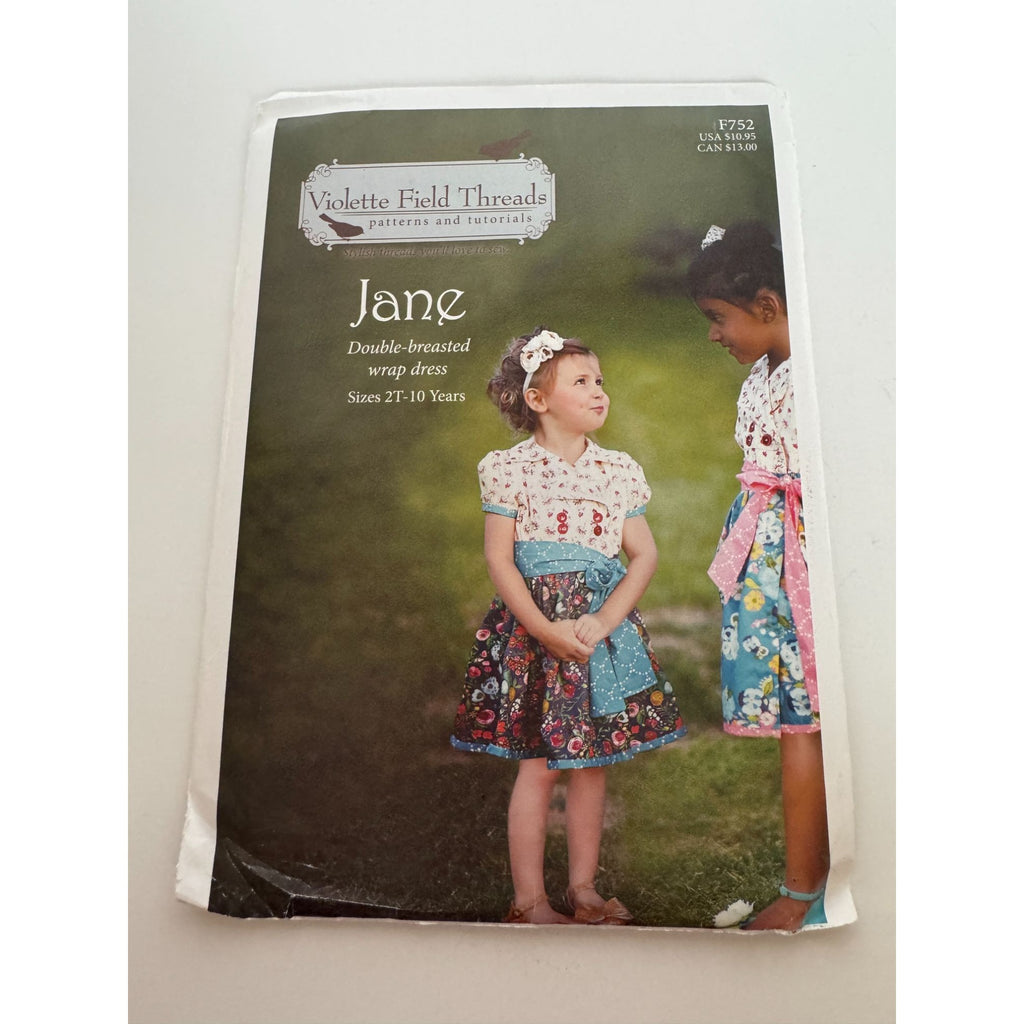 Violette Field Threads Sewing Pattern Jane Double-Breasted Wrap Dress 2T-10 yrs