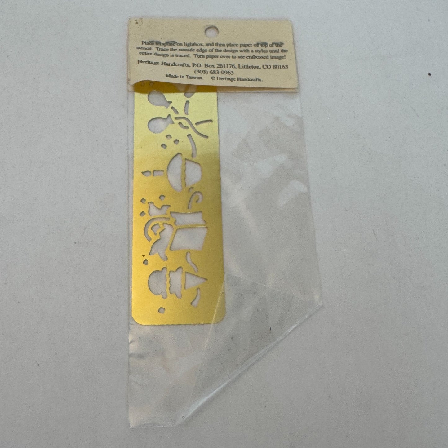 Heritage Handcrafts Brass Embossing Stencil Birthday Border Template For Crafts