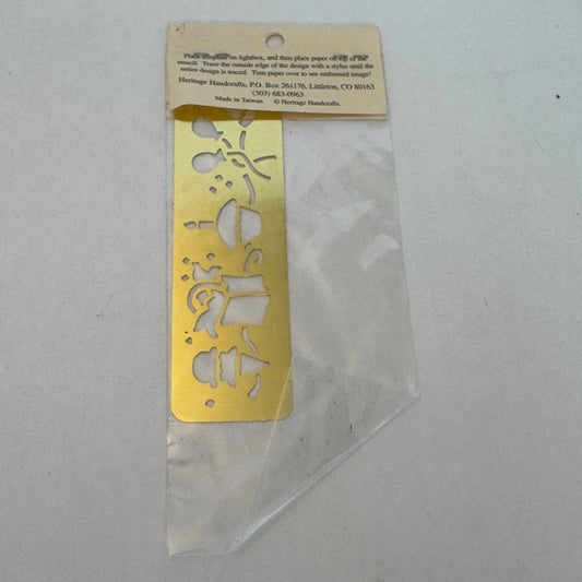 Heritage Handcrafts Brass Embossing Stencil Birthday Border Template For Crafts