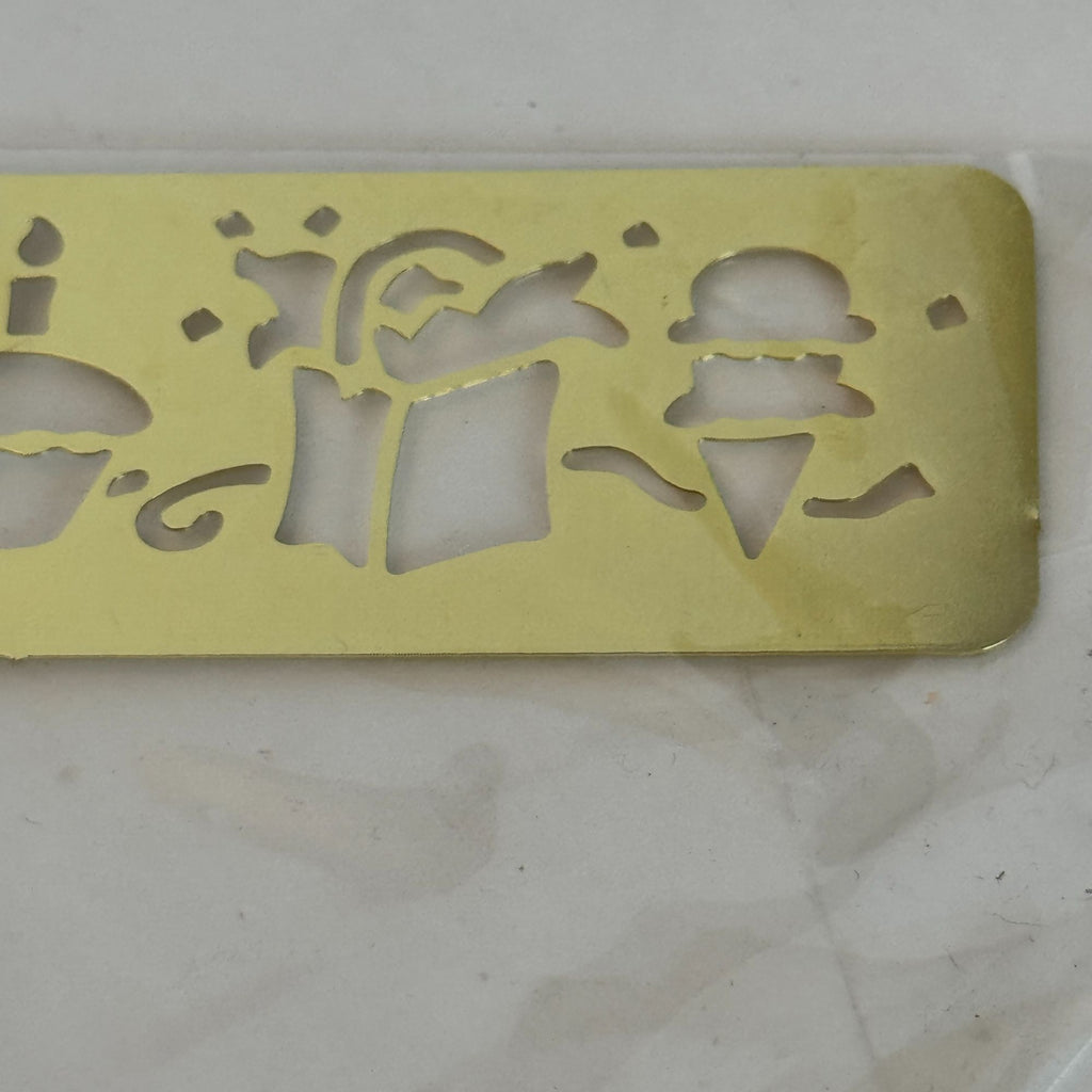 Heritage Handcrafts Brass Embossing Stencil Birthday Border Template For Crafts