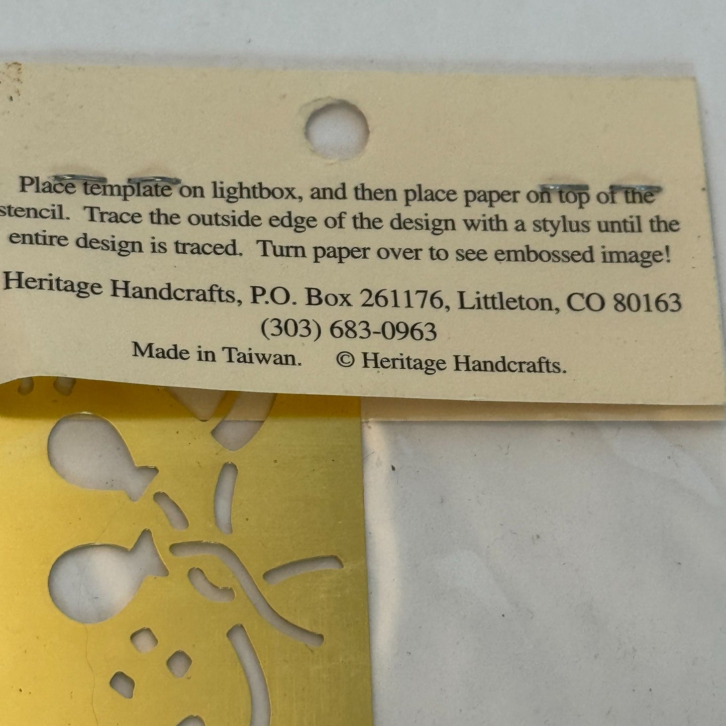 Heritage Handcrafts Brass Embossing Stencil Birthday Border Template For Crafts