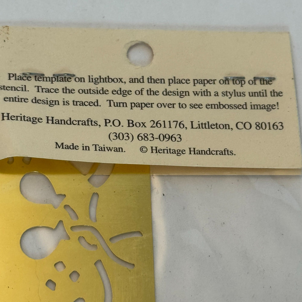 Heritage Handcrafts Brass Embossing Stencil Birthday Border Template For Crafts