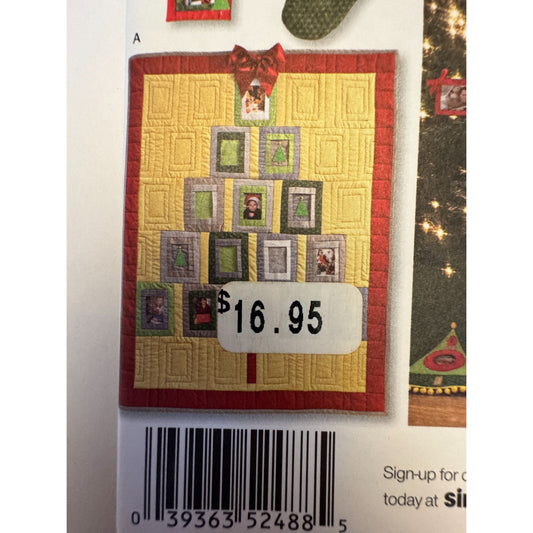 Simplicity Sewing Pattern 2488 Christmas Tree Ornaments Stocking Wall Hanging Uncut