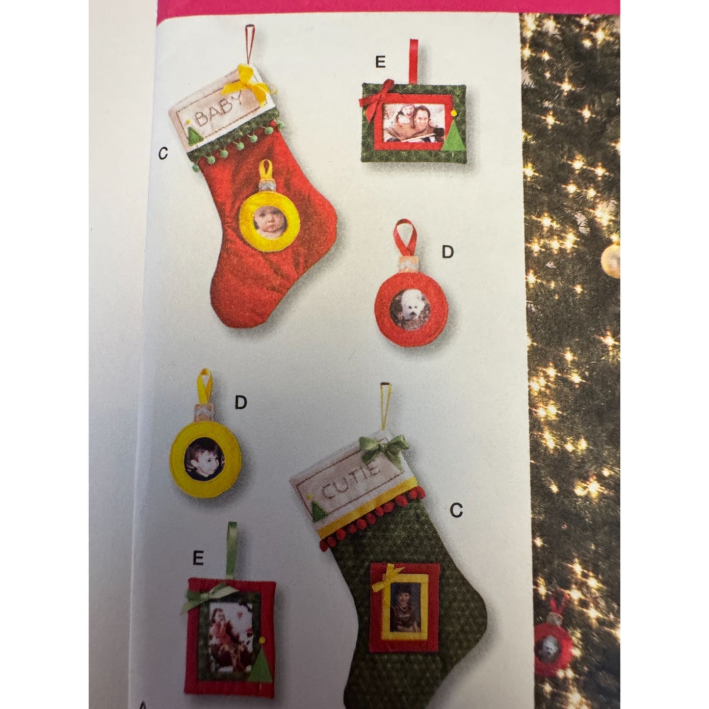 Simplicity Sewing Pattern 2488 Christmas Tree Ornaments Stocking Wall Hanging Uncut