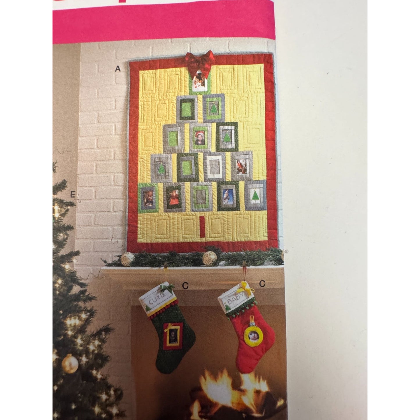 Simplicity Sewing Pattern 2488 Christmas Tree Ornaments Stocking Wall Hanging Uncut
