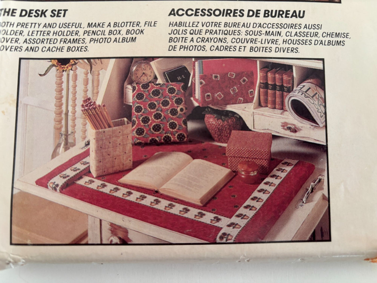 McCalls Sewing Pattern 659 Desk Set Craft Office File Holder Book Covers Frame