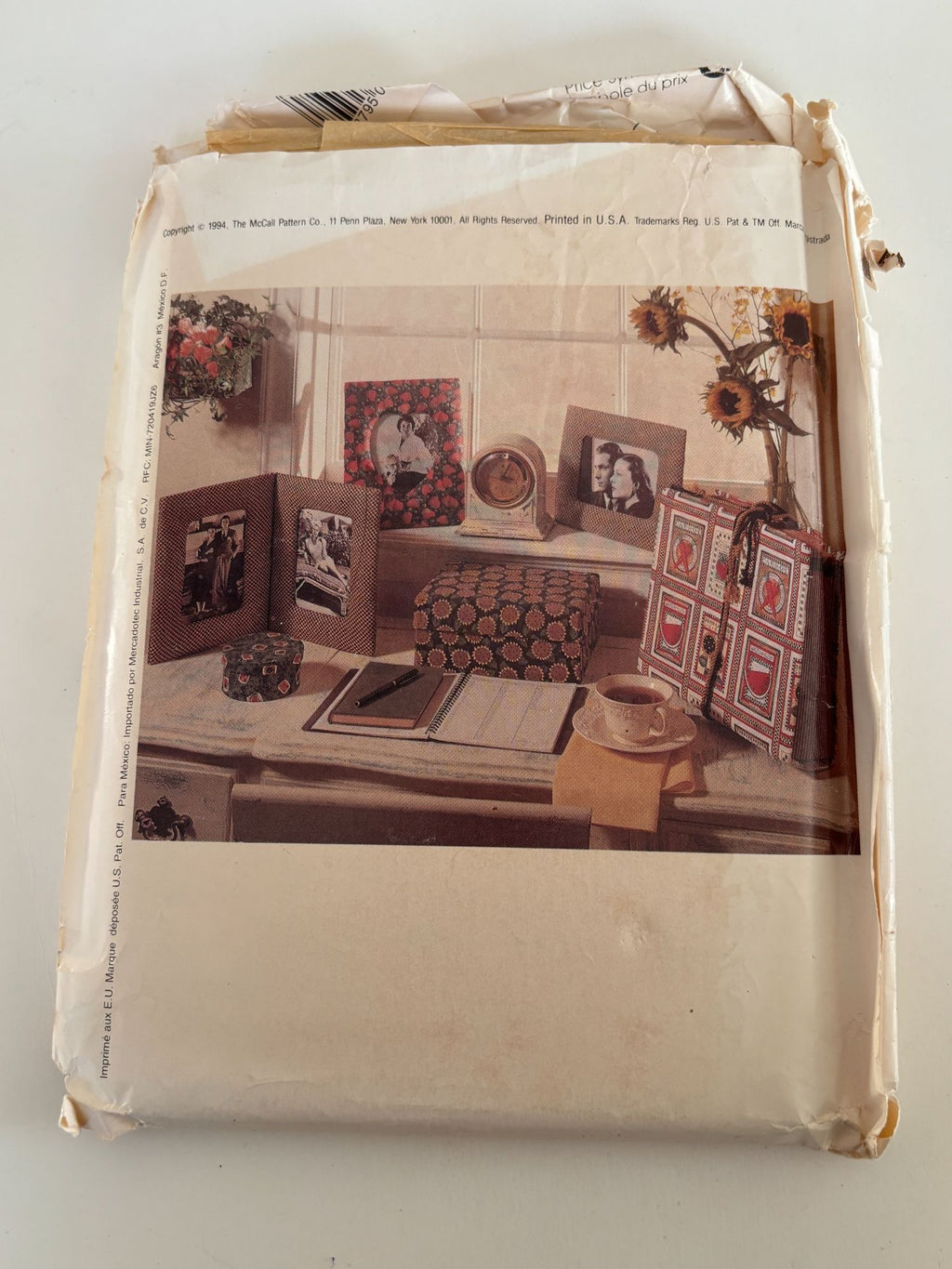 McCalls Sewing Pattern 659 Desk Set Craft Office File Holder Book Covers Frame
