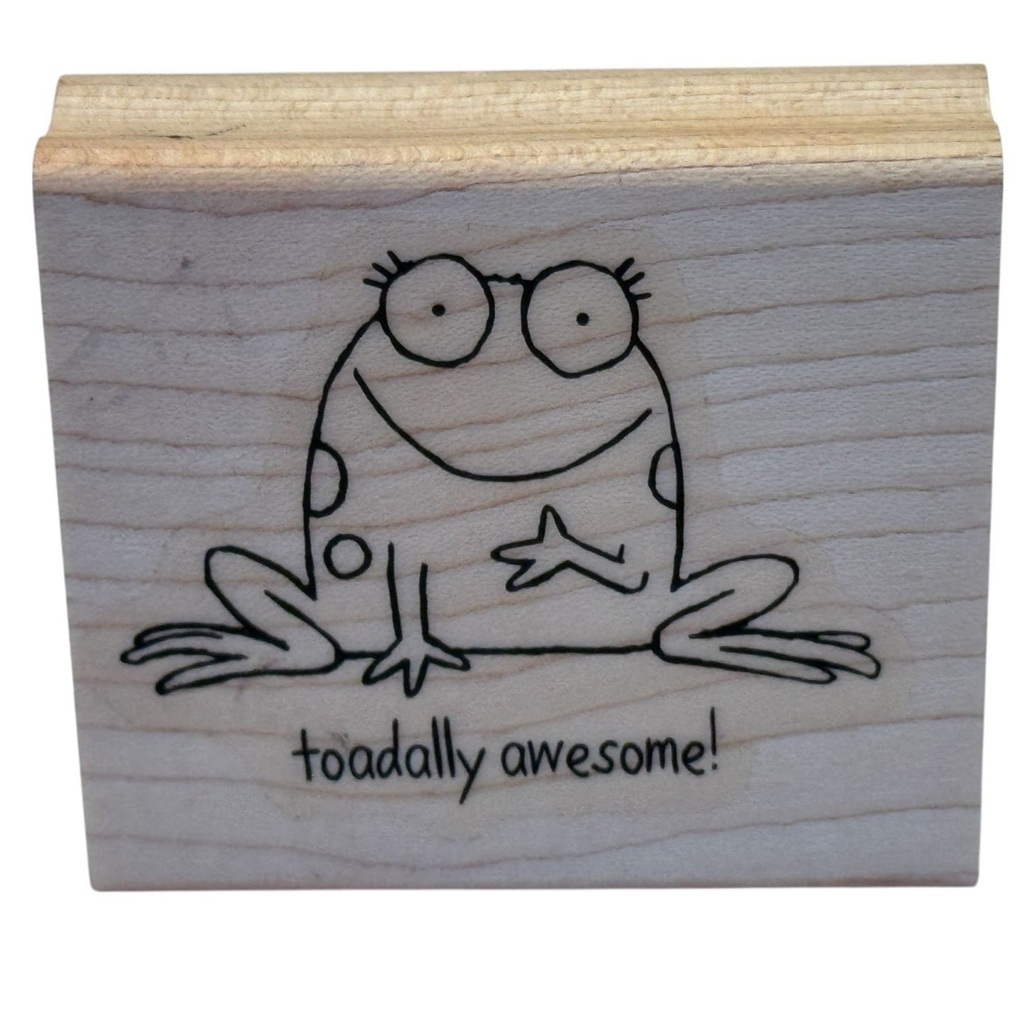 Stampin Up Rubber Stamp Toadally Awesome Frog Funny Words Toad Pun Animal Craft