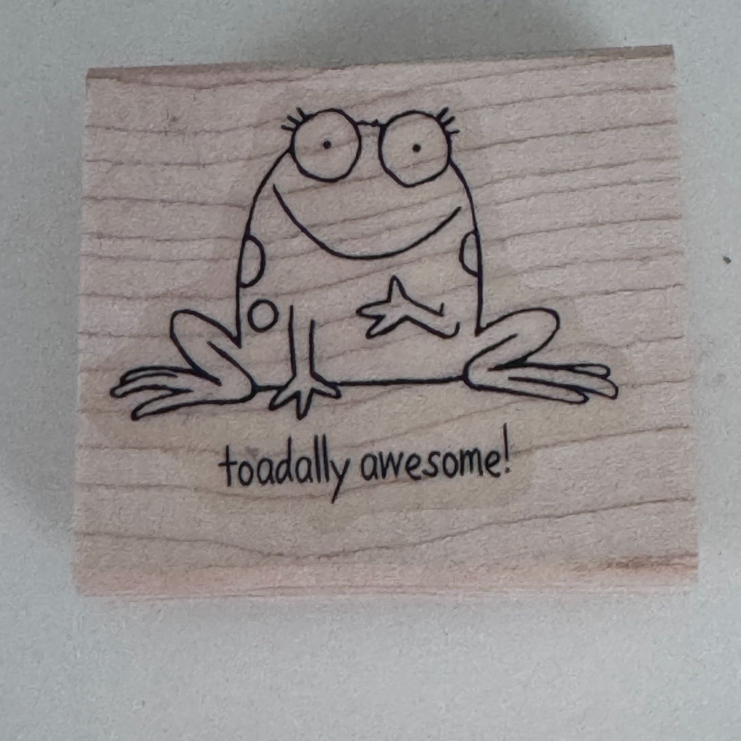Stampin Up Rubber Stamp Toadally Awesome Frog Funny Words Toad Pun Animal Craft