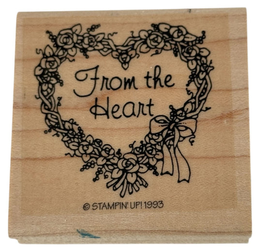 Stampin Up Rubber Stamp From the Heart Floral Roses Mothers Day Valentines Card