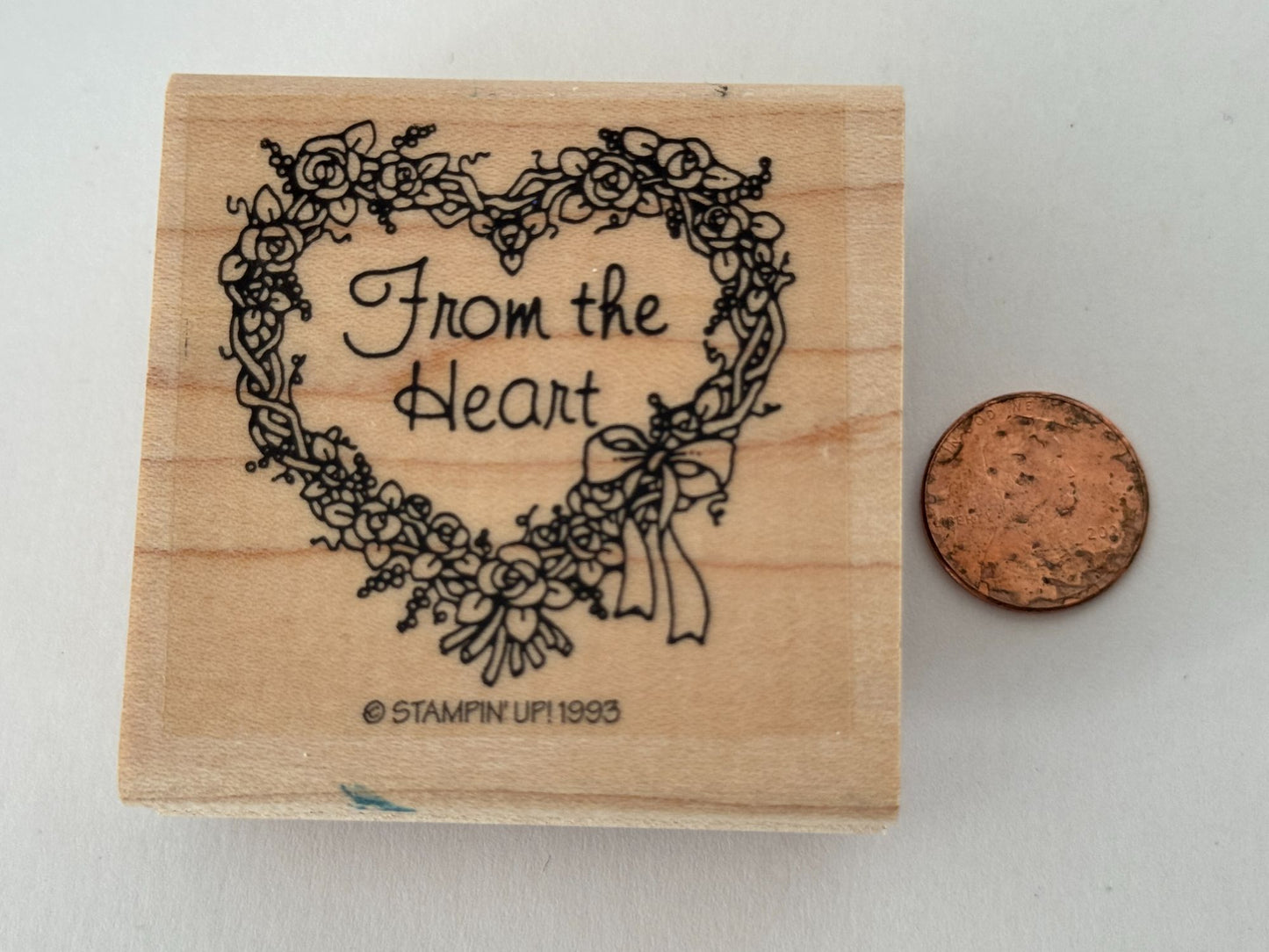 Stampin Up Rubber Stamp From the Heart Floral Roses Mothers Day Valentines Card