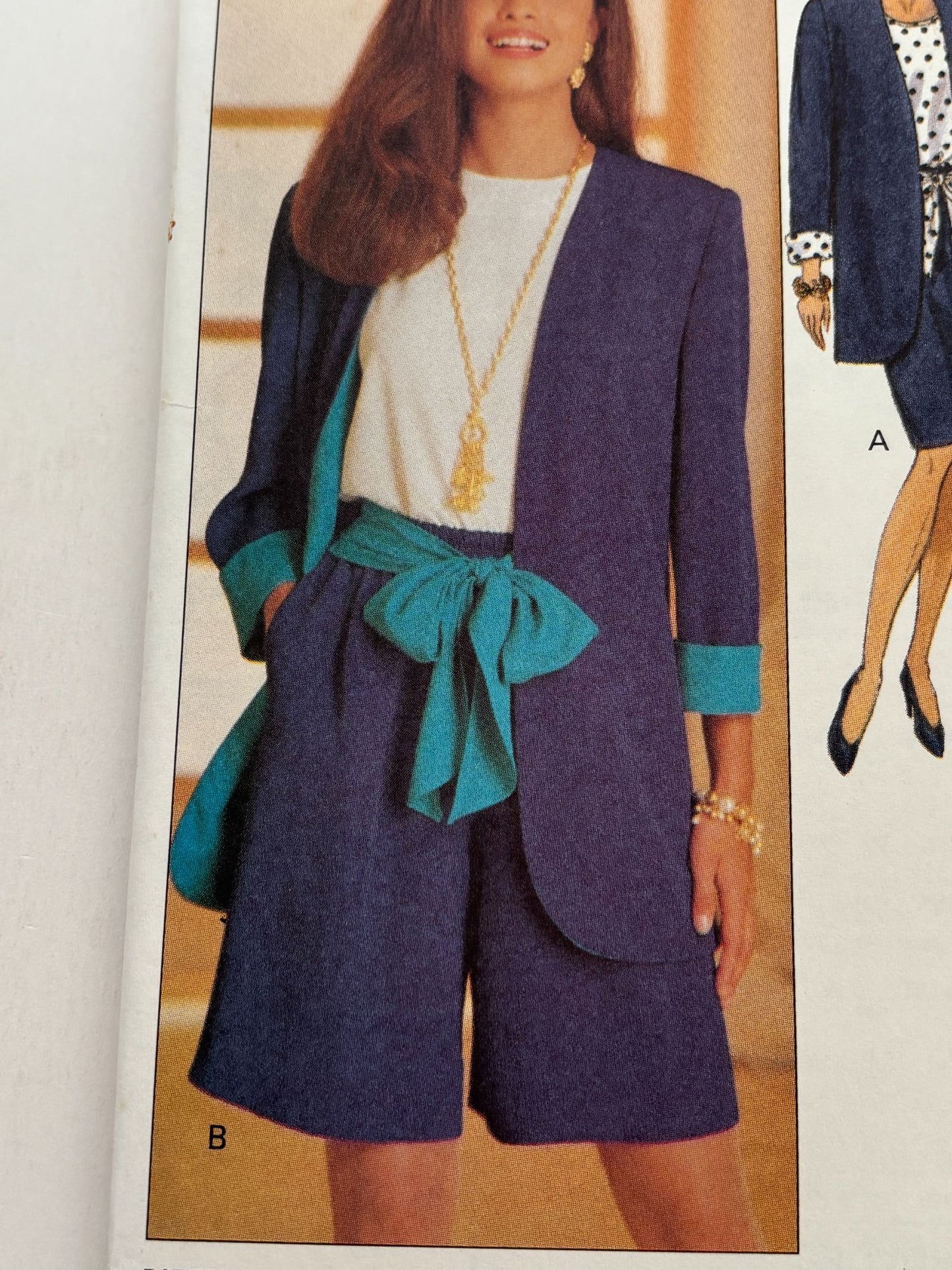 Butterick Sewing Pattern 6592 Jacket Top Skirt Shorts Easy 6 8 10 90s Vintage UC