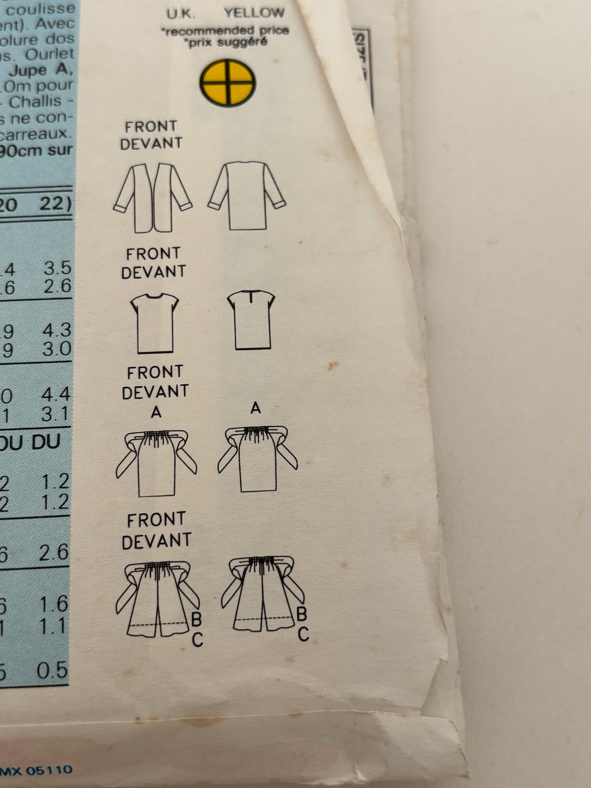 Butterick Sewing Pattern 6592 Jacket Top Skirt Shorts Easy 6 8 10 90s Vintage UC