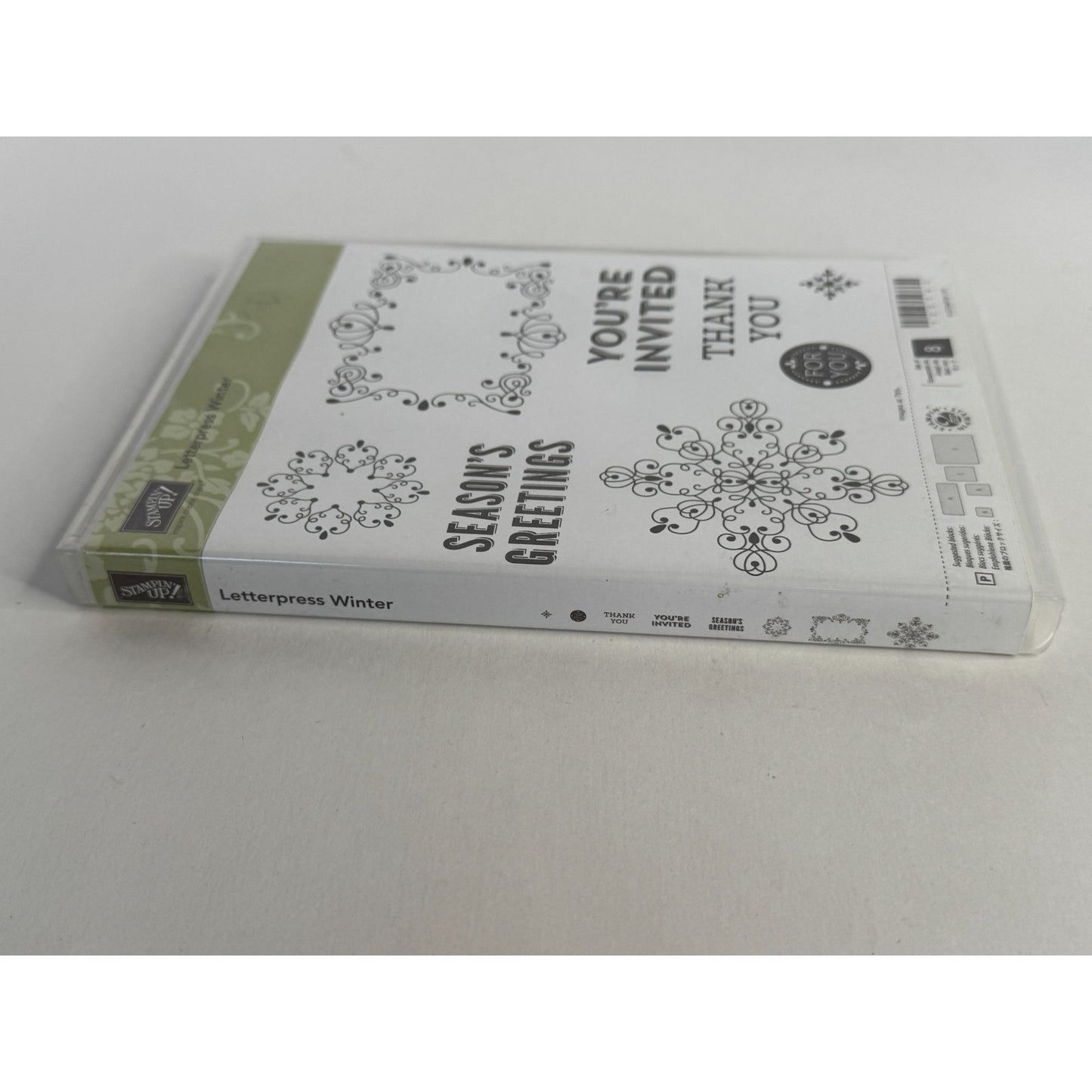 Stampin Up Letterpress Winter Stamp Set 8 Christmas For You Gift Tag Card Making