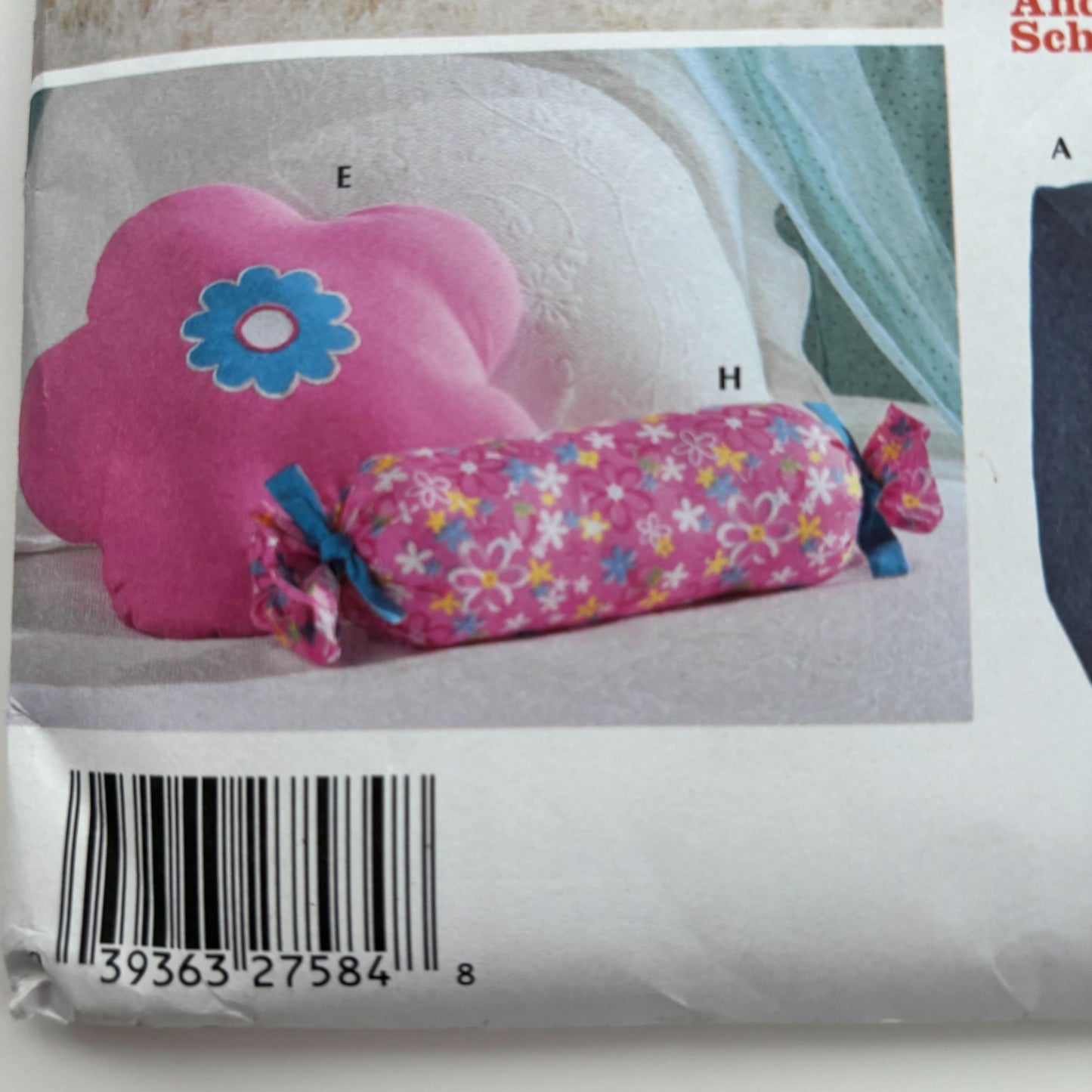 Simplicity Sewing Pattern 5105 Teen Room Accessories Easy Pillows Bean Bag Chair Home Decor