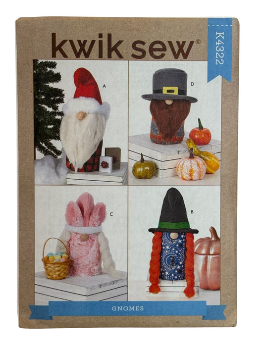 Kwik Sew Sewing Pattern K4322 Gnomes Holiday Home Decor Christmas Thanksgiving