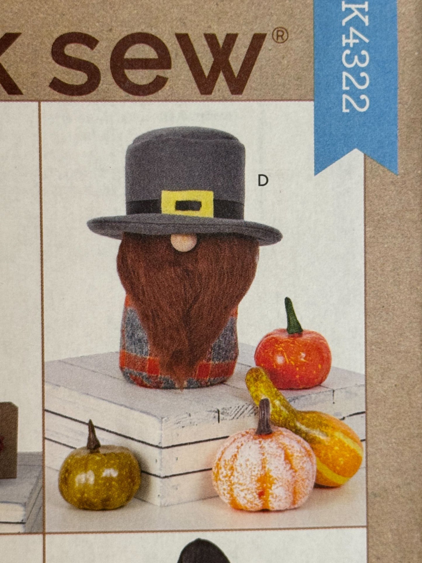 Kwik Sew Sewing Pattern K4322 Gnomes Holiday Home Decor Christmas Thanksgiving