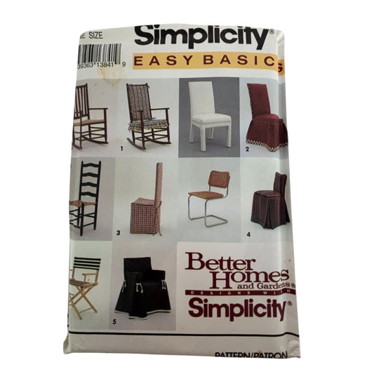 Simplicity Sewing Pattern 8329 Parson Dining Room Chair Slipcovers Rocking Cover