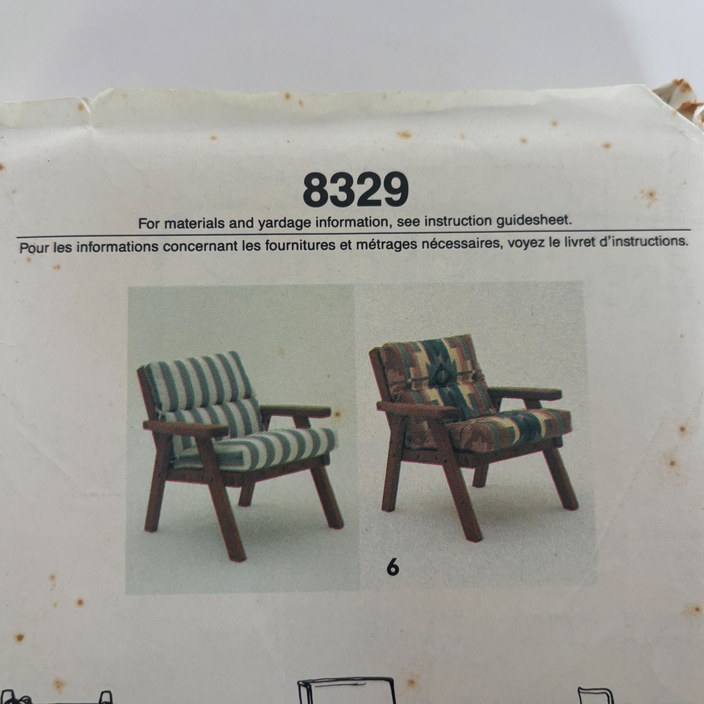 Simplicity Sewing Pattern 8329 Parson Dining Room Chair Slipcovers Rocking Cover