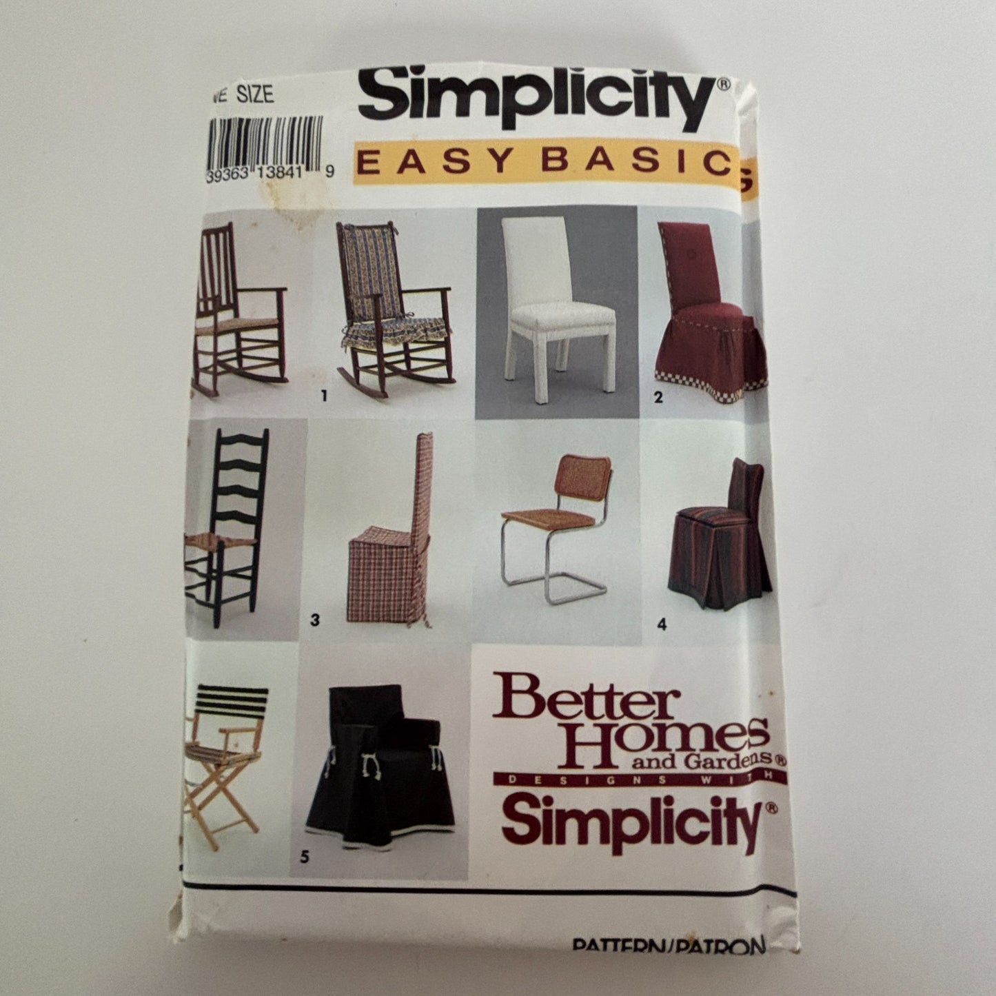 Simplicity Sewing Pattern 8329 Parson Dining Room Chair Slipcovers Rocking Cover