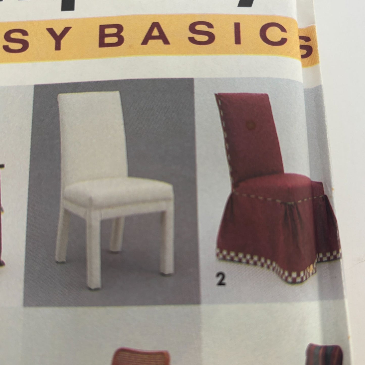 Simplicity Sewing Pattern 8329 Parson Dining Room Chair Slipcovers Rocking Cover