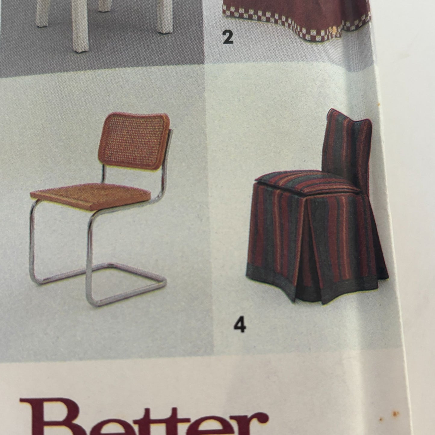 Simplicity Sewing Pattern 8329 Parson Dining Room Chair Slipcovers Rocking Cover