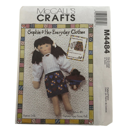 McCalls Sewing Pattern M4484 Sophie Doll Clothes Clothing School Dress Ragtime