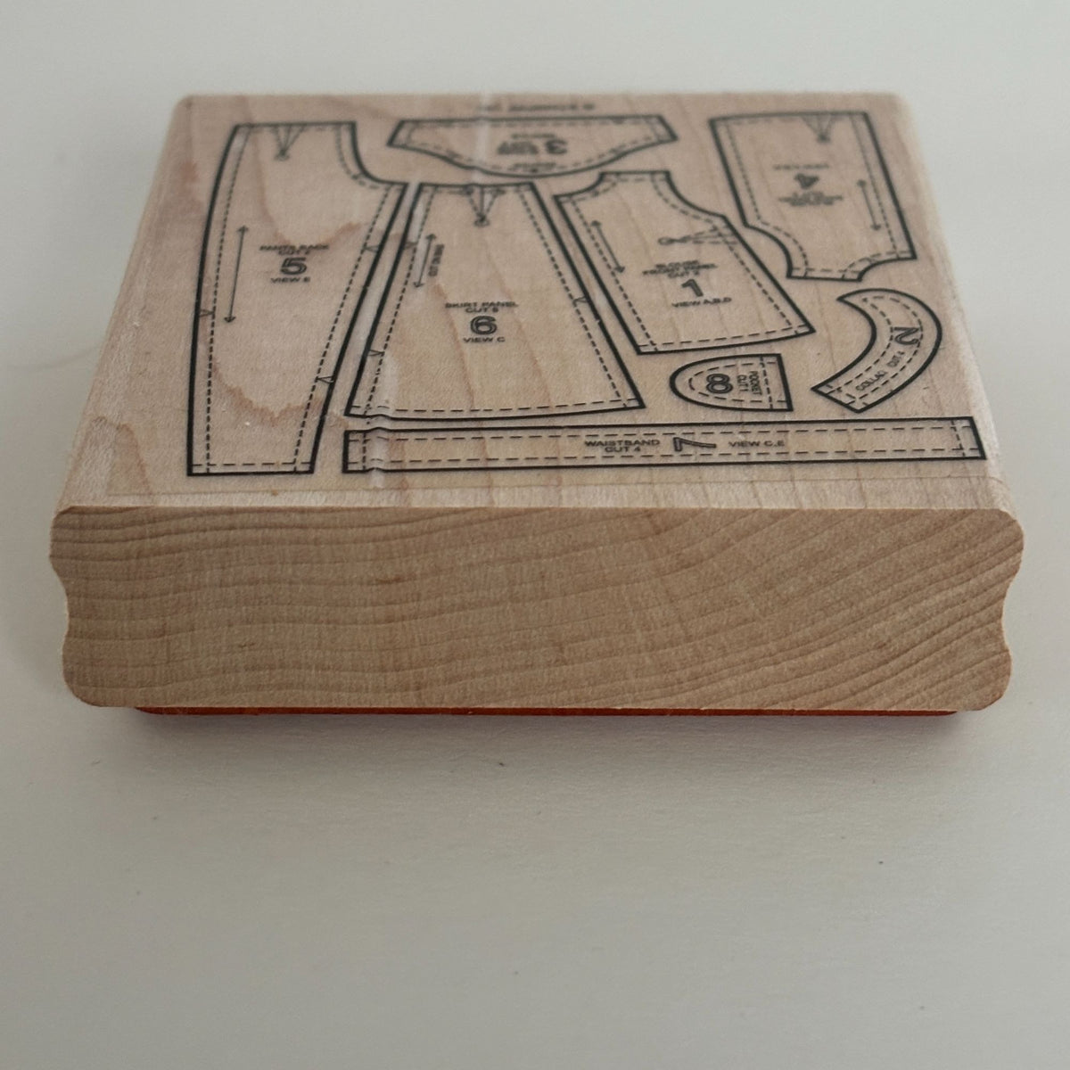 Stampin Up Rubber Stamp Sewing Pattern Pieces Fashion Dressmaker Seamstress Cardmaking