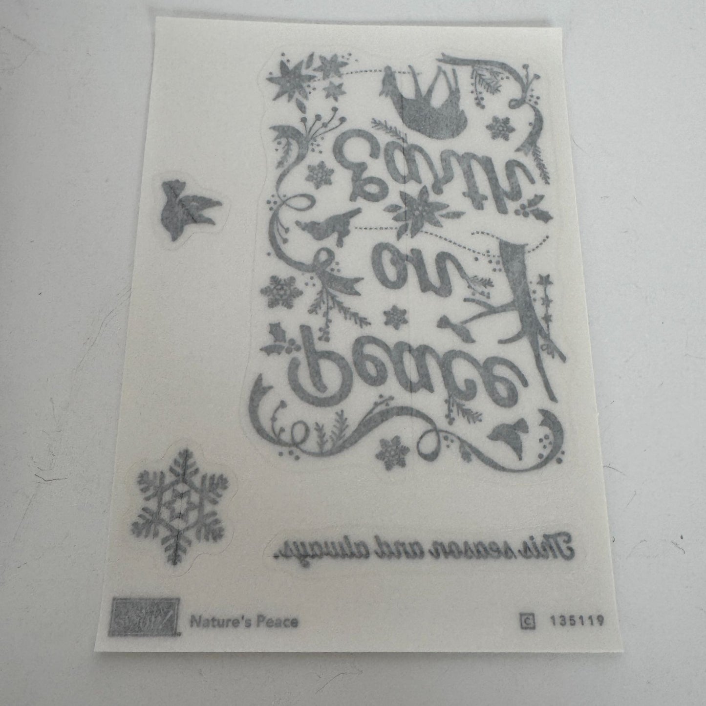 Stampin Up Rubber Stamp Set Natures Peace Christmas Card Making Woodland Animals