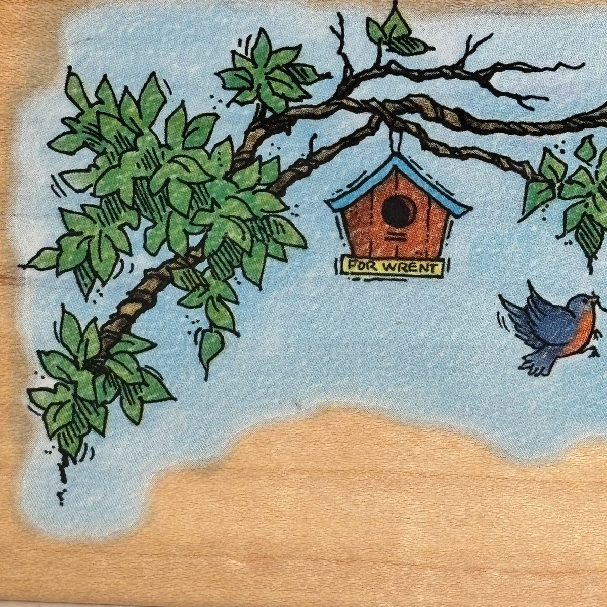 Stampendous Birdhouse Rubber Stamp Home Tweet Home Real Estate Agent Bird Pun