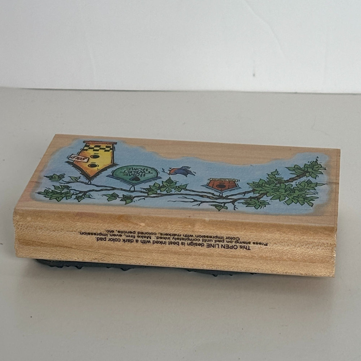 Stampendous Birdhouse Rubber Stamp Home Tweet Home Real Estate Agent Bird Pun
