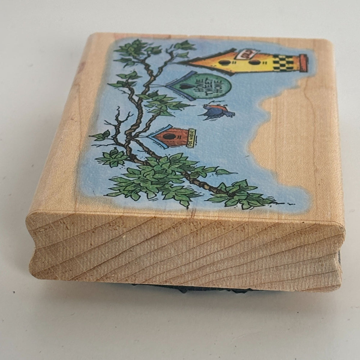 Stampendous Birdhouse Rubber Stamp Home Tweet Home Real Estate Agent Bird Pun