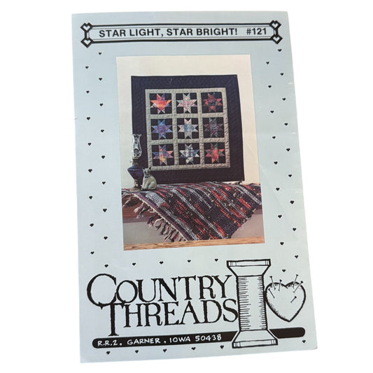 Country Threads Pieced Quilt Pattern Star Light Star Bright Americana Wall 121