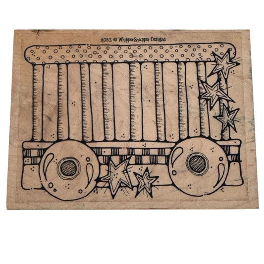 Whipper Snapper Wood Rubber Stamp Circus Train Card Making Animal Cage Craft