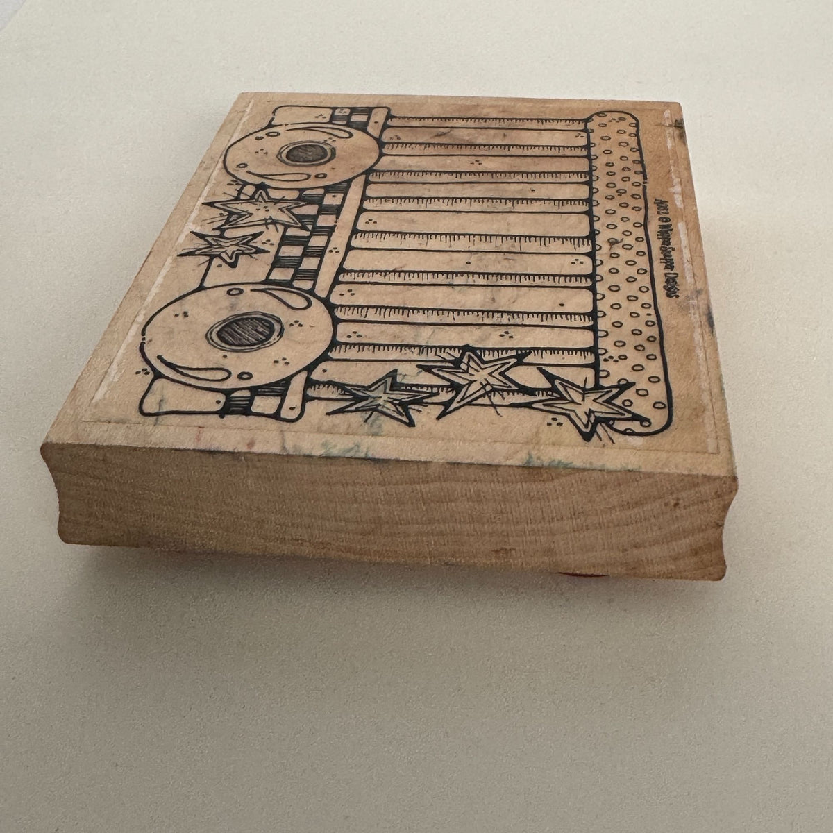 Whipper Snapper Wood Rubber Stamp Circus Train Card Making Animal Cage Craft