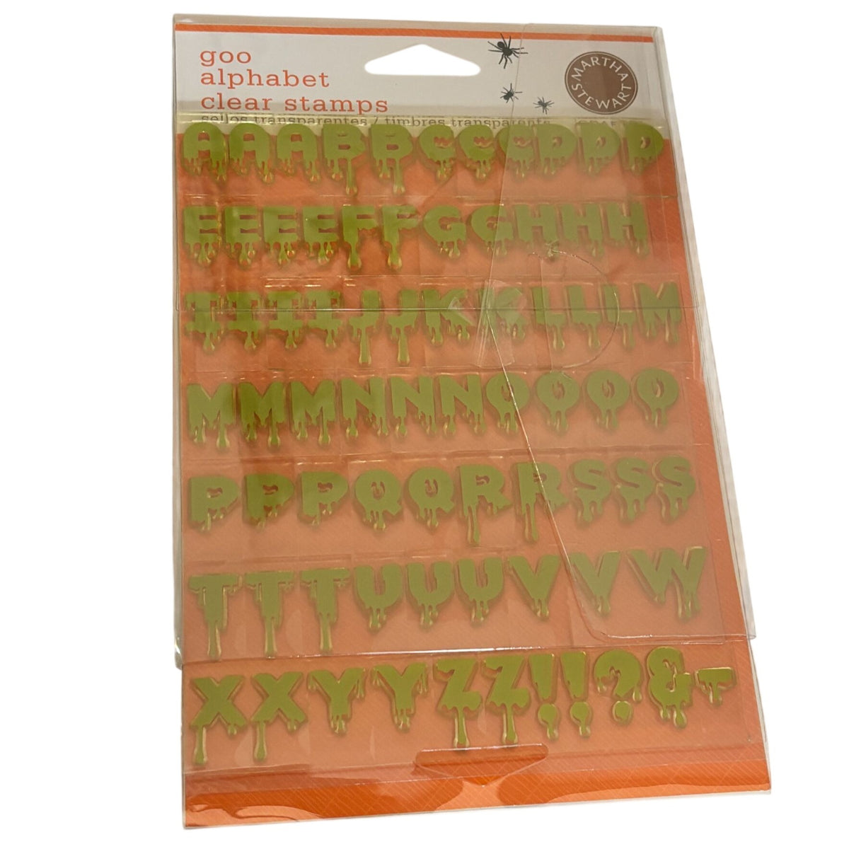Martha Stewart Clear Stamps Goo Alphabet Dripping Letters Halloween Invitations Cardmaking Set Spooky Writing