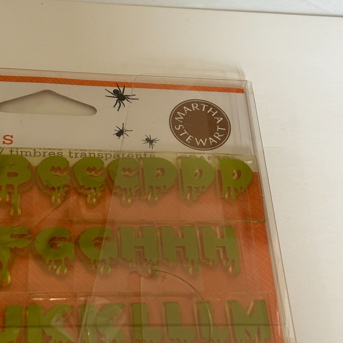 Martha Stewart Clear Stamps Goo Alphabet Dripping Letters Halloween Invitations Cardmaking Set Spooky Writing