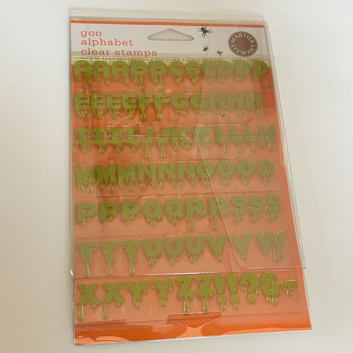 Martha Stewart Clear Stamps Goo Alphabet Dripping Letters Halloween Invitations Cardmaking Set Spooky Writing