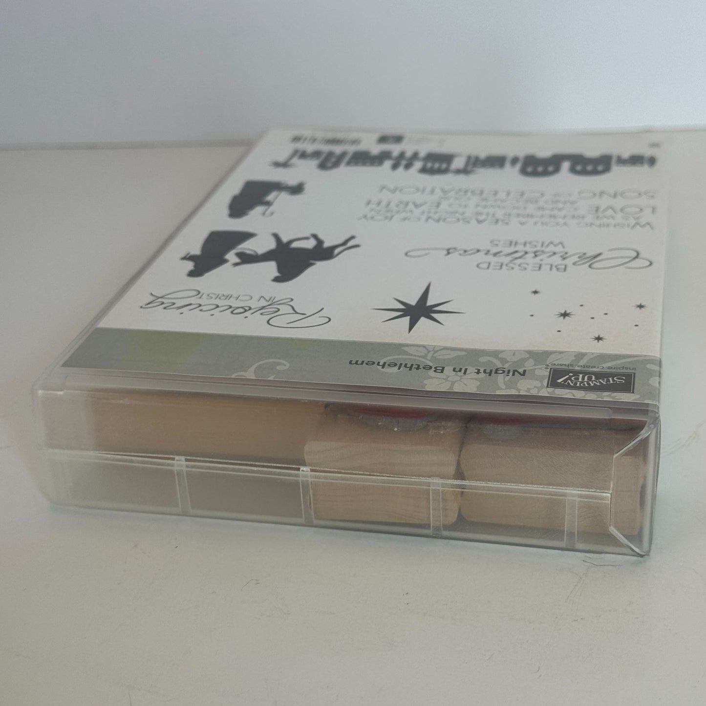 Stampin Up Wood Rubber Stamp Set Night In Bethlehem Christmas Card Making Star