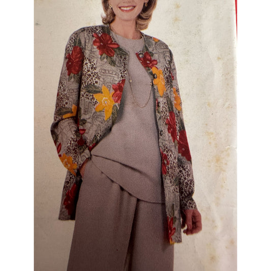 Vintage 90s Minimalist Jacket Pants Sewing Pattern Butterick 5803 Loose Fit Set 18-22 Uncut
