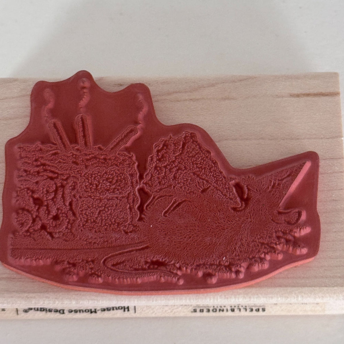 House Mouse Rubber Stamp Sweet Birthday Mouse Eating Cake Cardmaking Funny Food Spellbinders Wood