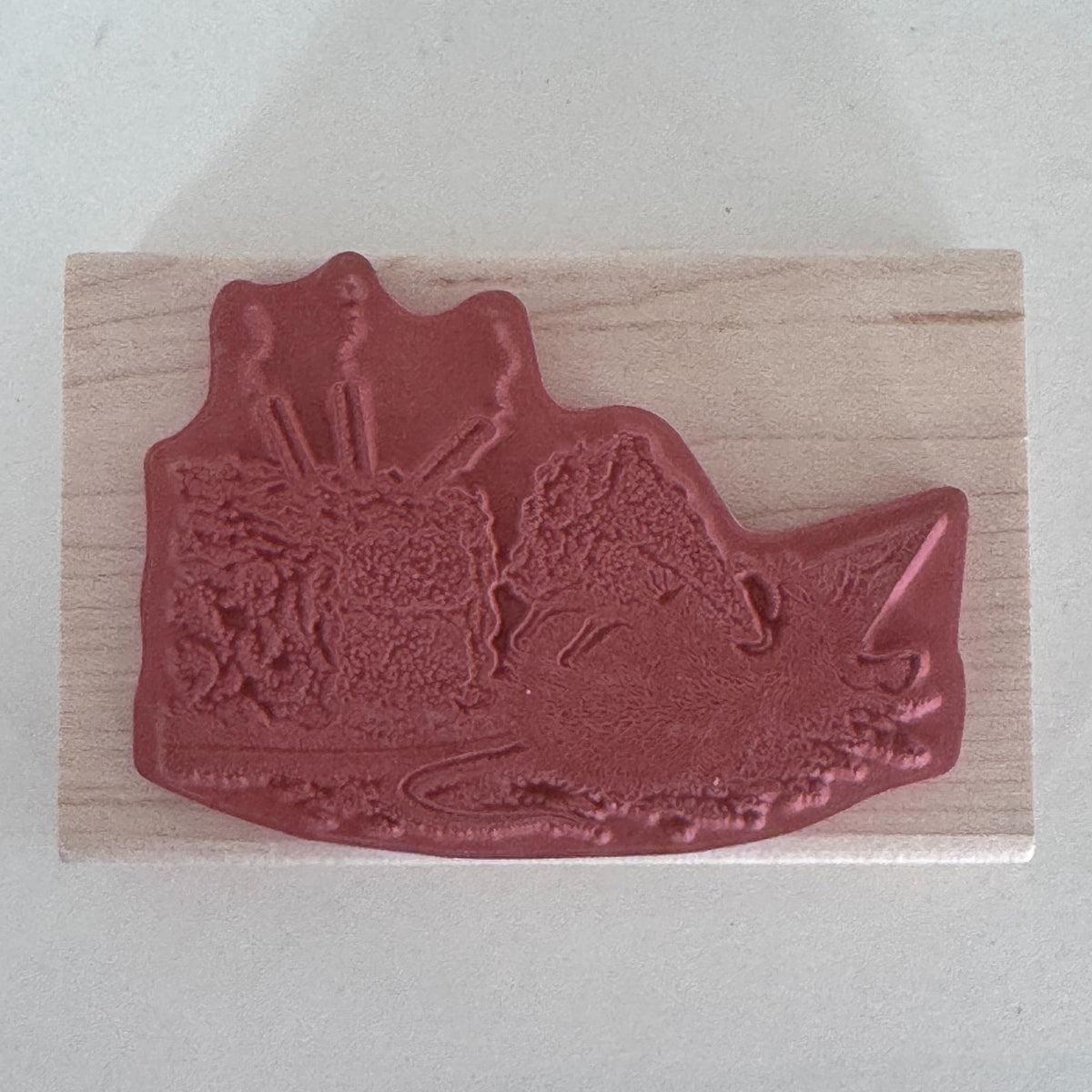 House Mouse Rubber Stamp Sweet Birthday Mouse Eating Cake Cardmaking Funny Food Spellbinders Wood