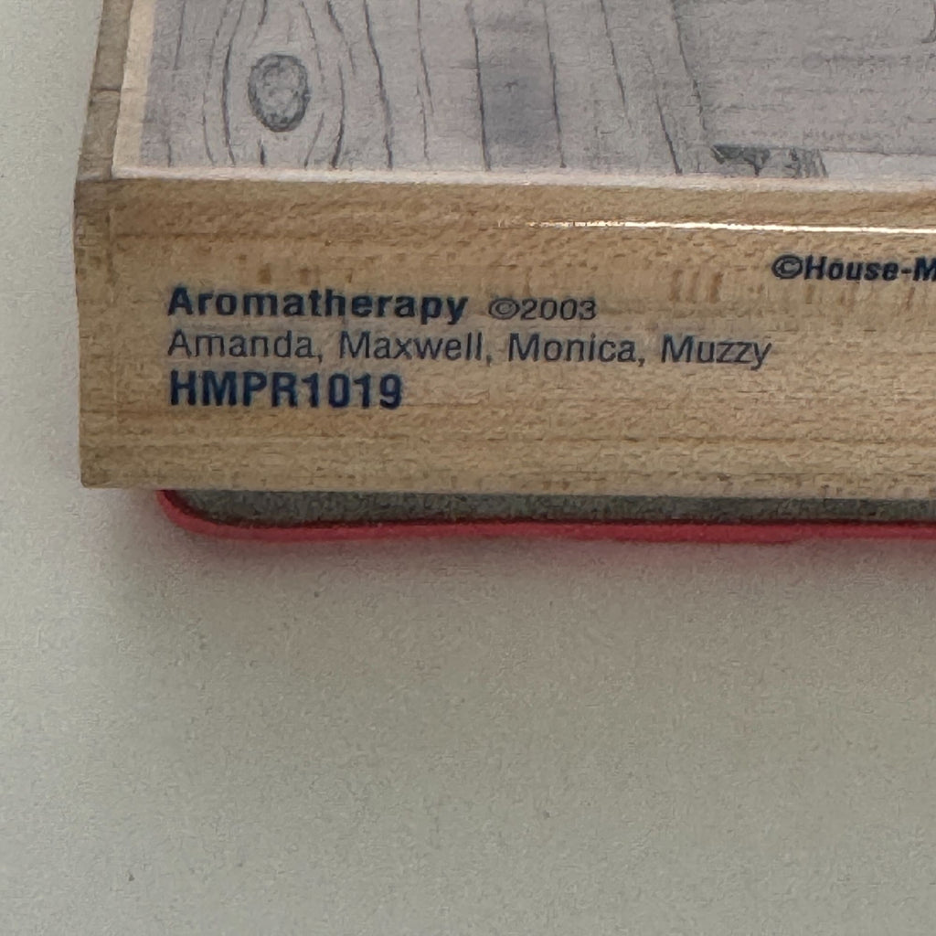 House Mouse Rubber Stamp Aromatherapy Lilacs Flowers Mice Fence Stampabilities
