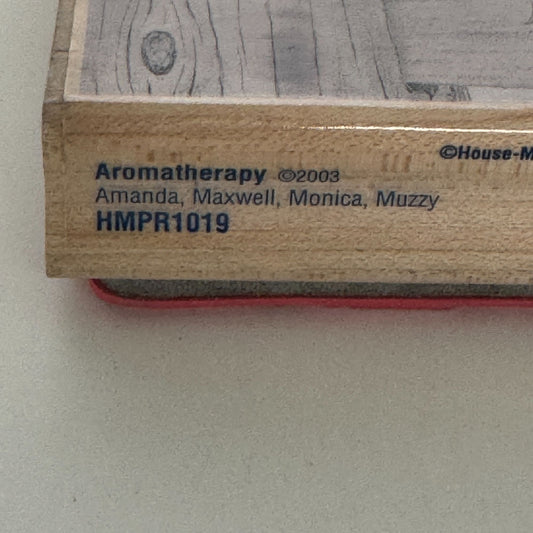 House Mouse Rubber Stamp Aromatherapy Lilacs Flowers Mice Fence Stampabilities