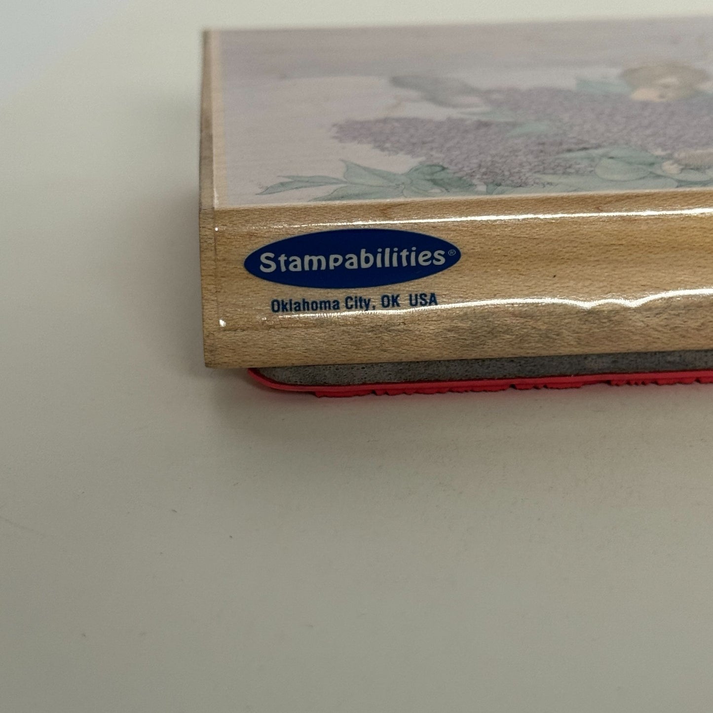 House Mouse Rubber Stamp Aromatherapy Lilacs Flowers Mice Fence Stampabilities