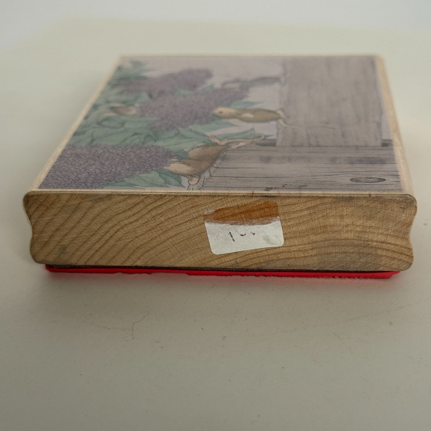 House Mouse Rubber Stamp Aromatherapy Lilacs Flowers Mice Fence Stampabilities