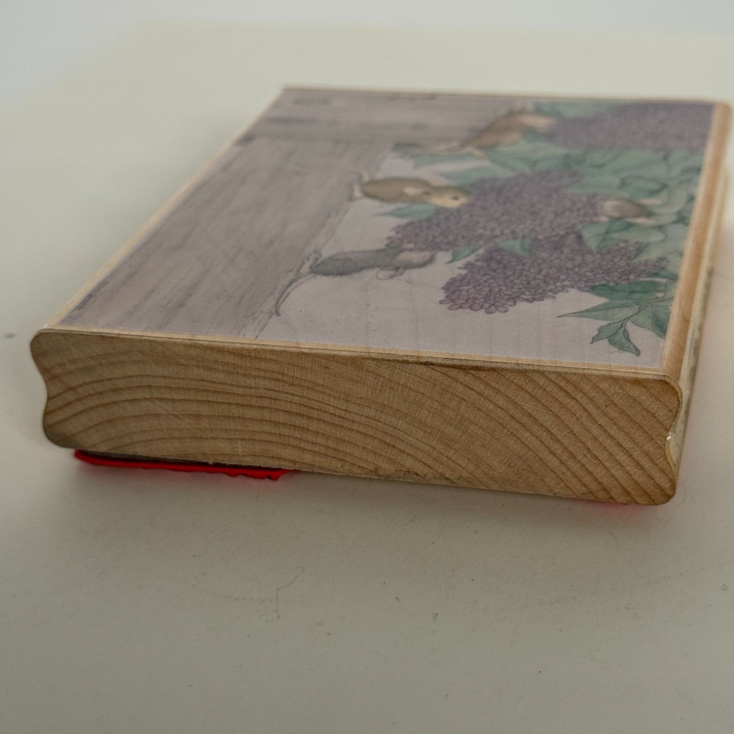 House Mouse Rubber Stamp Aromatherapy Lilacs Flowers Mice Fence Stampabilities