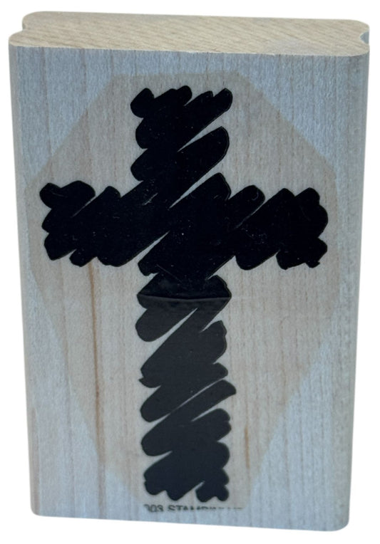 Stampin Up Rubber Stamp Christian Cross Easter Card Making Craft Religious Wood