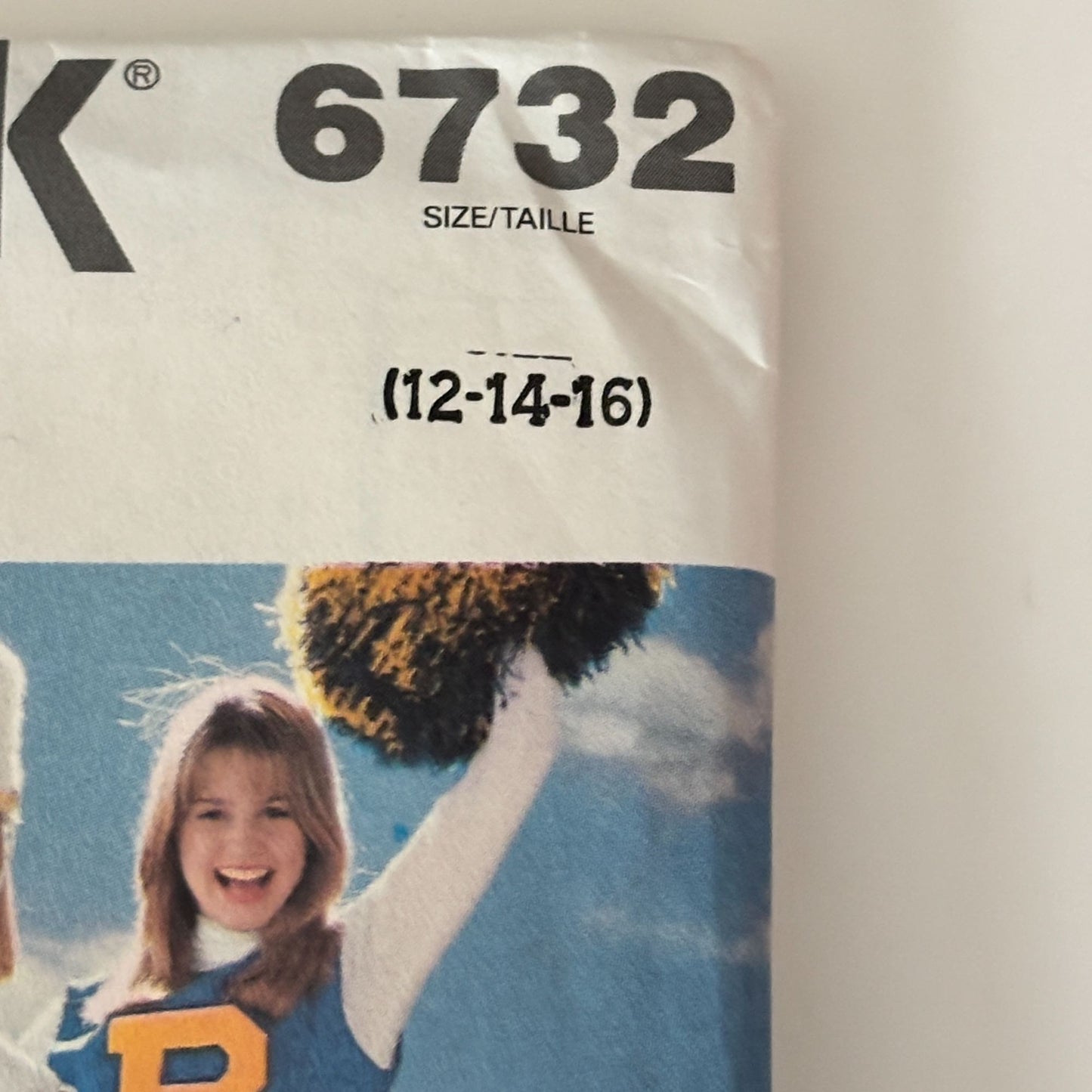 Butterick Sewing Pattern 6732 Cheerleader Dress Jumper Skirt Bib Costume 12-16 Uncut Varsity Uniform