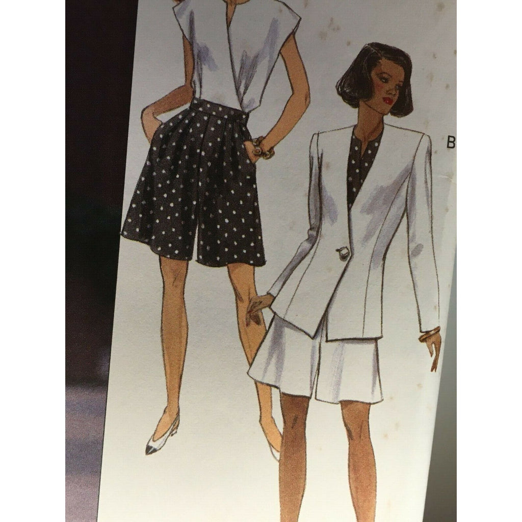Butterick Sewing Pattern 6155 Work Suit Jacket Top Shorts Career UC Easy 6 8 10